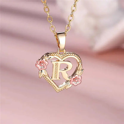View details for Golden Letter Flower Necklace Golden Letter Flower Necklace