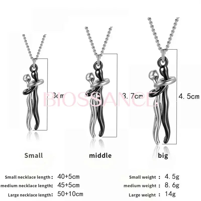 Lovers' Copper Hug Pendant Necklace
