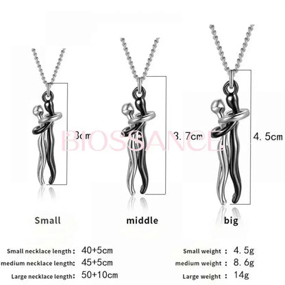 Lovers' Copper Hug Pendant Necklace