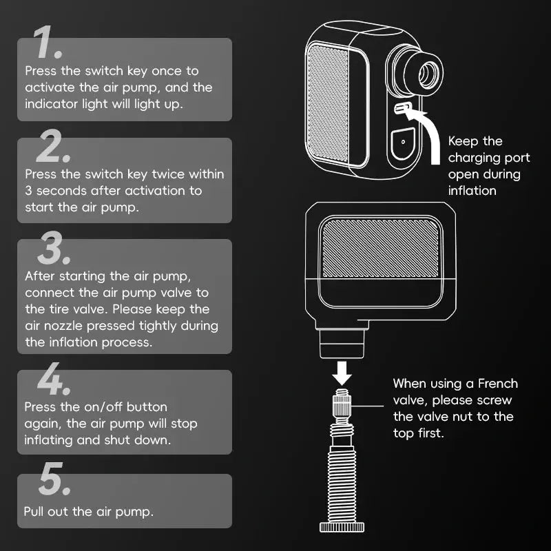 ROCKBROS Mini Electric Bike Pump