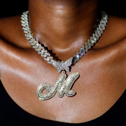 Shimmering Butterfly Name Necklace