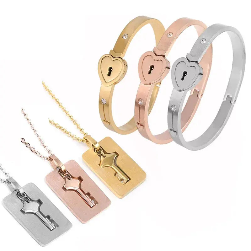View details for Cupid Love Bracelets & Key Necklace Set