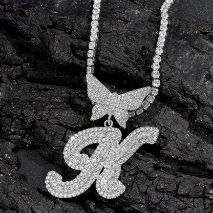 Shimmering Butterfly Name Necklace
