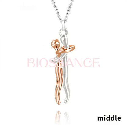 Lovers' Copper Hug Pendant Necklace