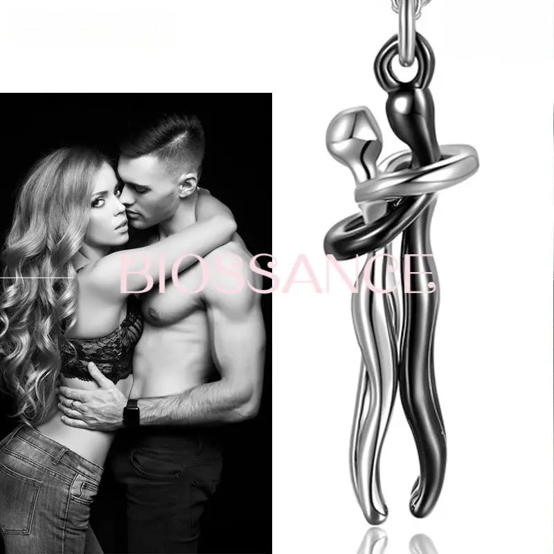 Lovers' Copper Hug Pendant Necklace