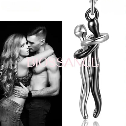 Lovers' Copper Hug Pendant Necklace