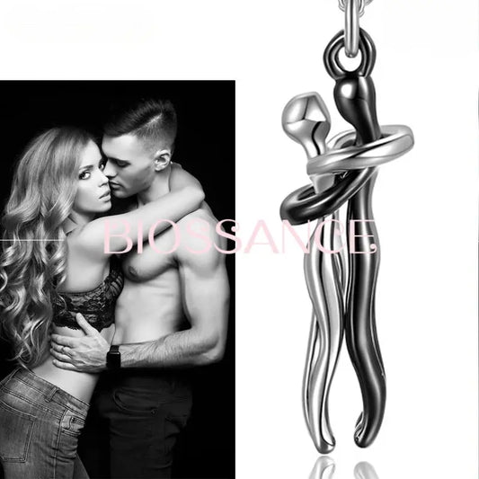 Lovers' Copper Hug Pendant Necklace