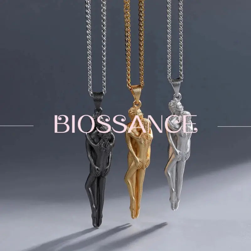 Collar con colgante Abrazo de cobre para amantes