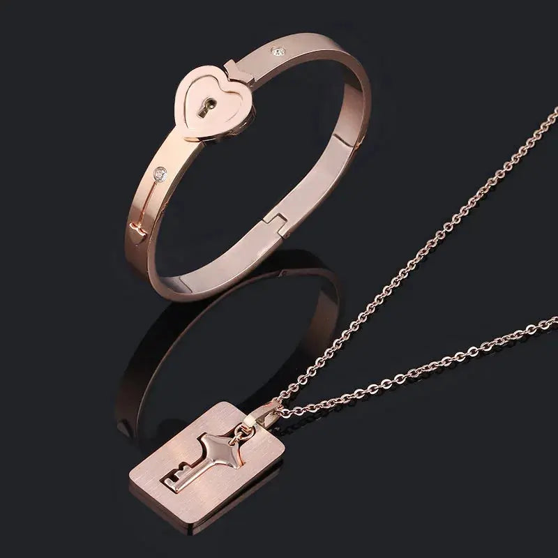 View details for Cupid Love Bracelets & Key Necklace Set