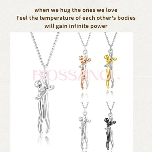 Lovers' Copper Hug Pendant Necklace