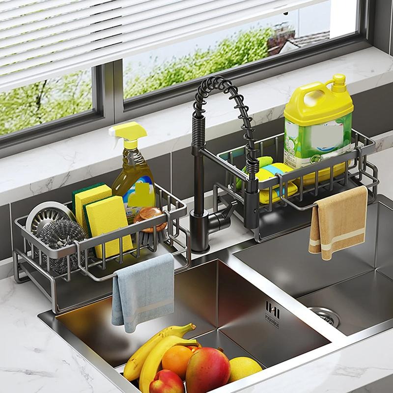 All-in-One Kitchen Sink Organizer for Cleaning Essentials
