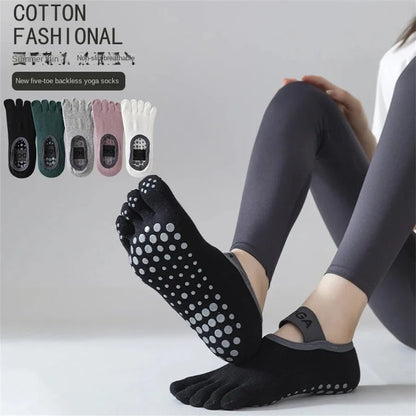 Knit Yoga Socks for Women — Breathable Toe-Separating Comfort