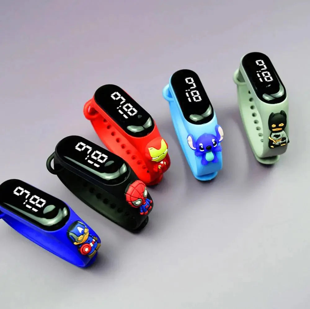 Marvel Spider-Man Children's Cartoon Fashion Watches Stitch Iron Man Electronic Digital LED Display Waterproof Holiday Gift Kids Shop1104298432 Store