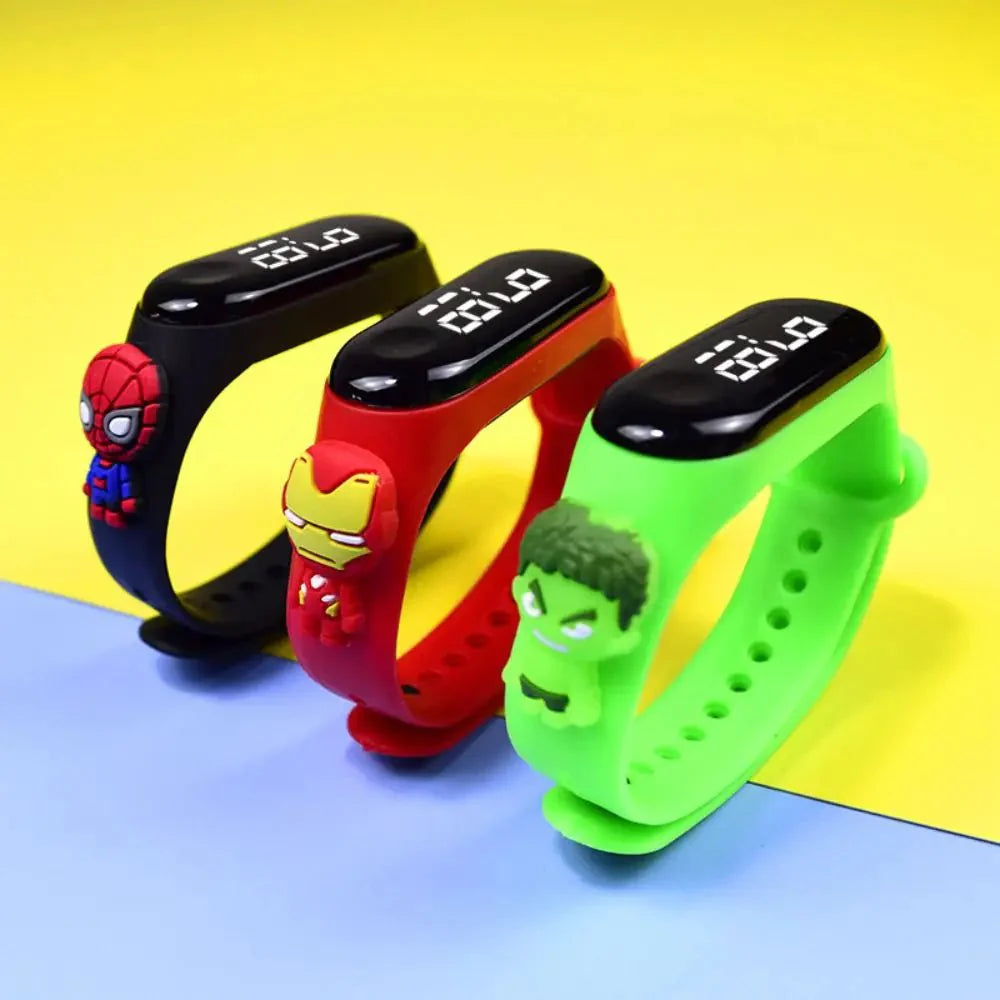 Marvel Spider-Man Children's Cartoon Fashion Watches Stitch Iron Man Electronic Digital LED Display Waterproof Holiday Gift Kids Shop1104298432 Store