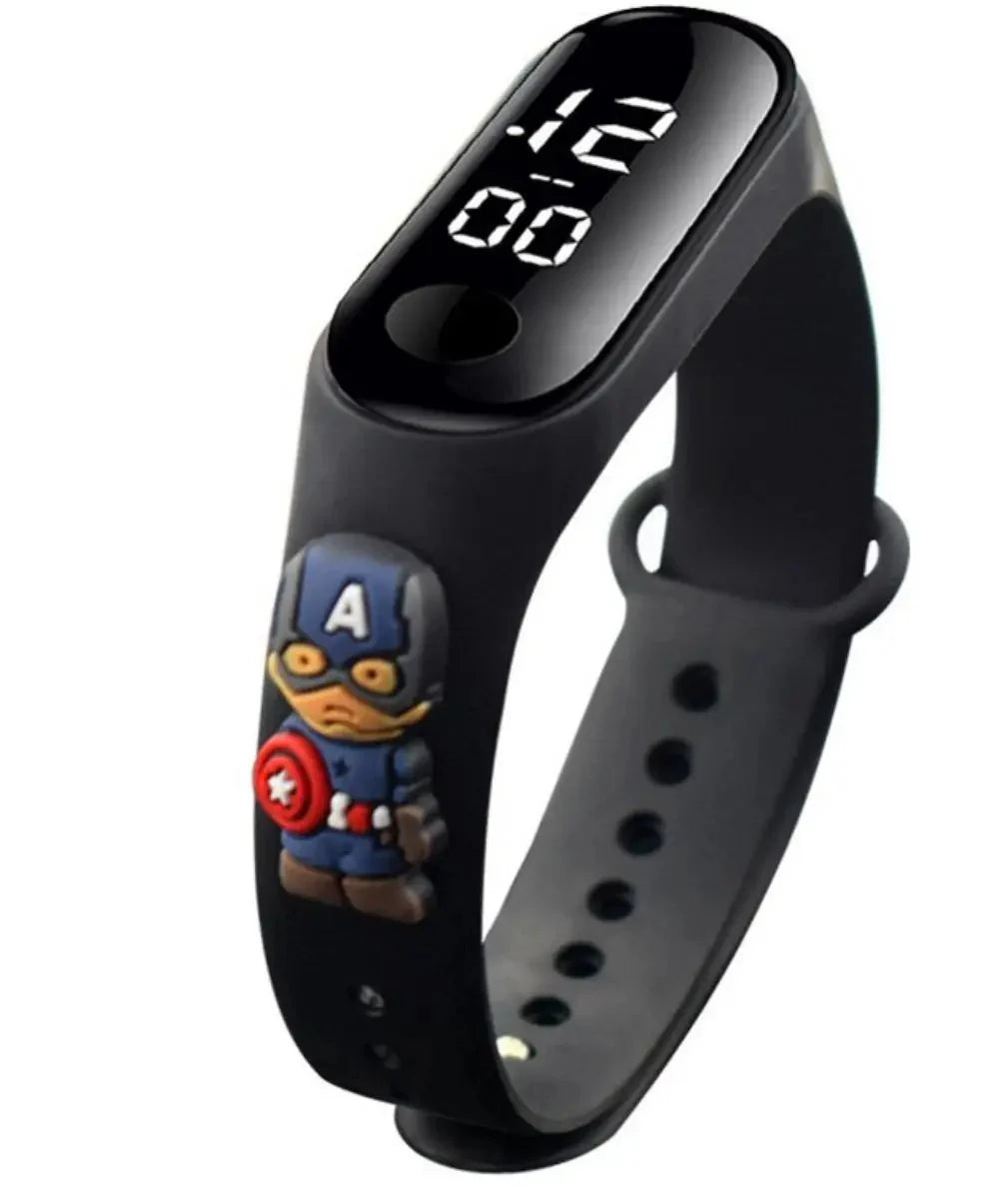 Marvel Spider-Man Children's Cartoon Fashion Watches Stitch Iron Man Electronic Digital LED Display Waterproof Holiday Gift Kids Shop1104298432 Store