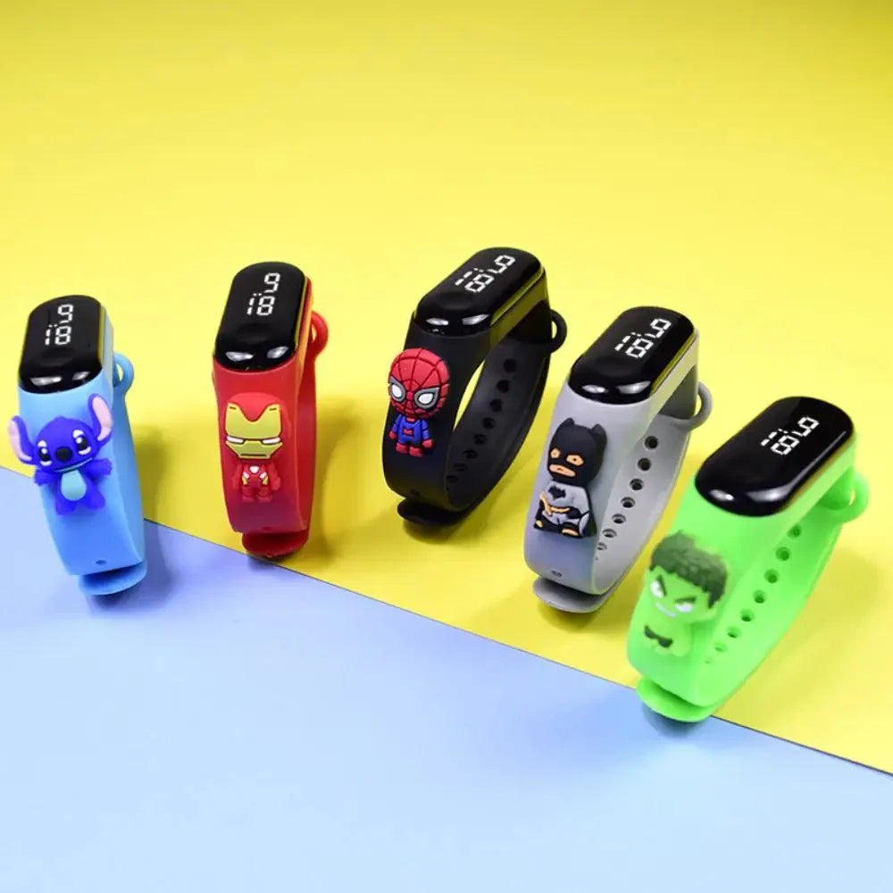 Marvel Spider-Man Children's Cartoon Fashion Watches Stitch Iron Man Electronic Digital LED Display Waterproof Holiday Gift Kids Shop1104298432 Store