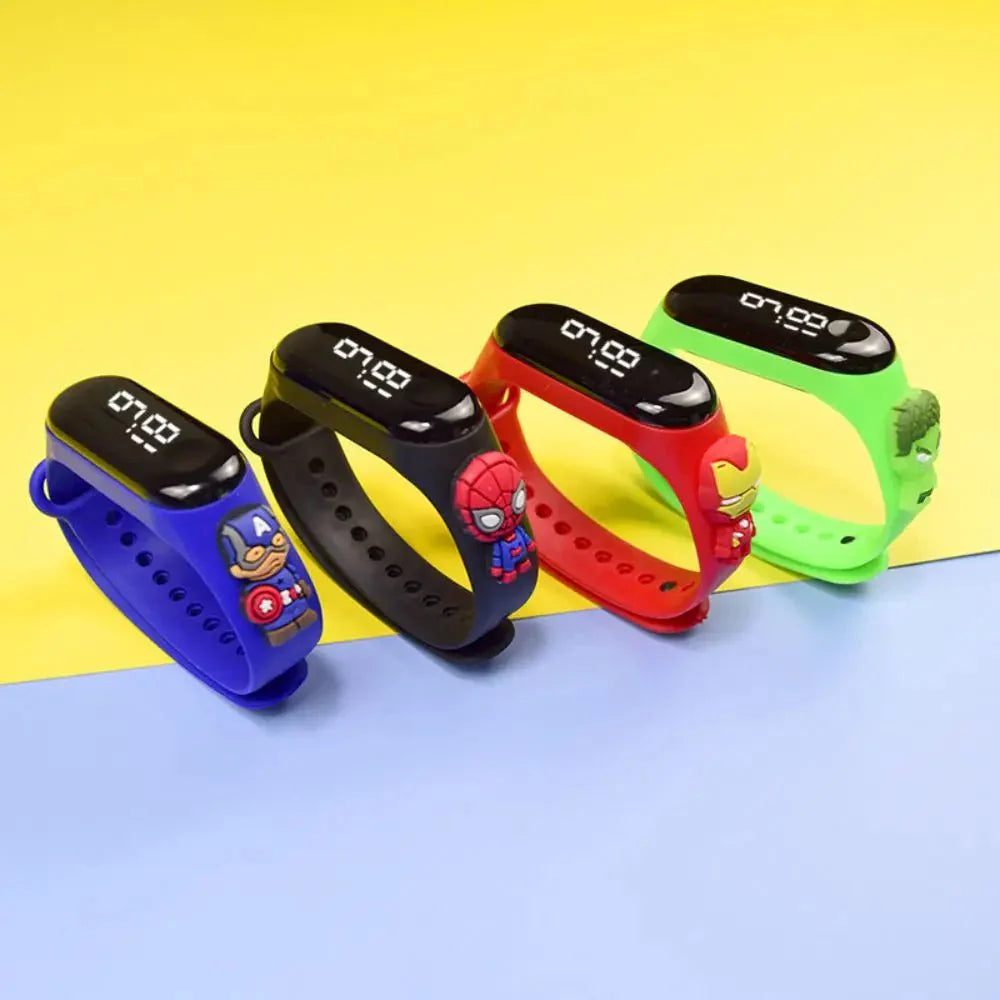 Marvel Spider-Man Children's Cartoon Fashion Watches Stitch Iron Man Electronic Digital LED Display Waterproof Holiday Gift Kids Shop1104298432 Store