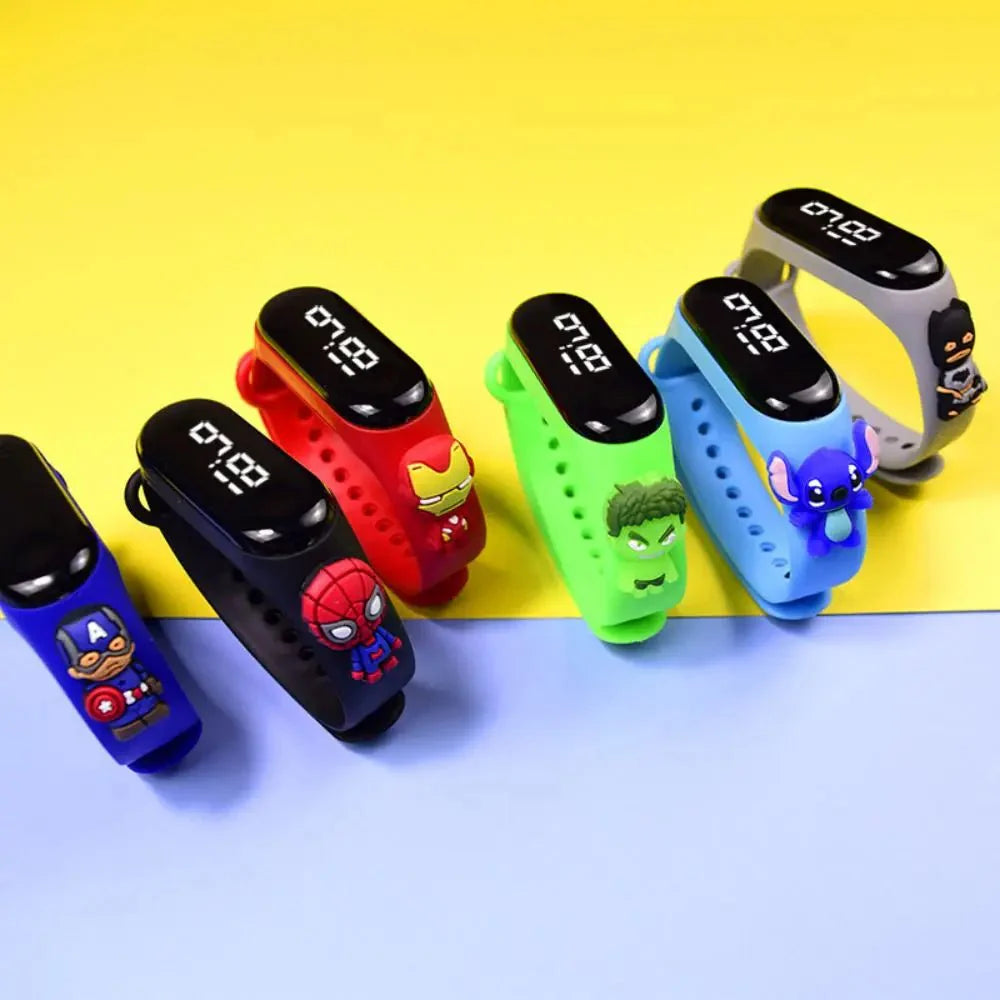 Marvel Spider-Man Children's Cartoon Fashion Watches Stitch Iron Man Electronic Digital LED Display Waterproof Holiday Gift Kids Shop1104298432 Store