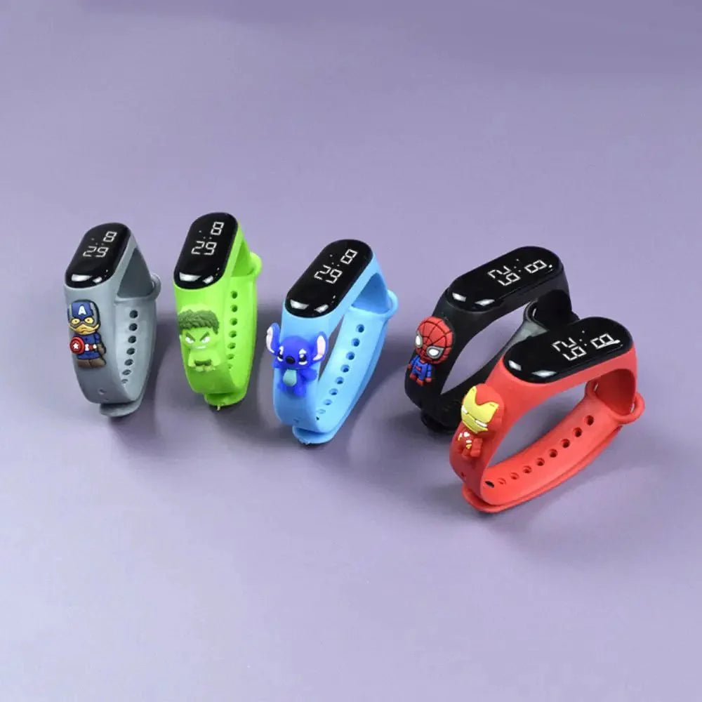 Marvel Spider-Man Children's Cartoon Fashion Watches Stitch Iron Man Electronic Digital LED Display Waterproof Holiday Gift Kids Shop1104298432 Store