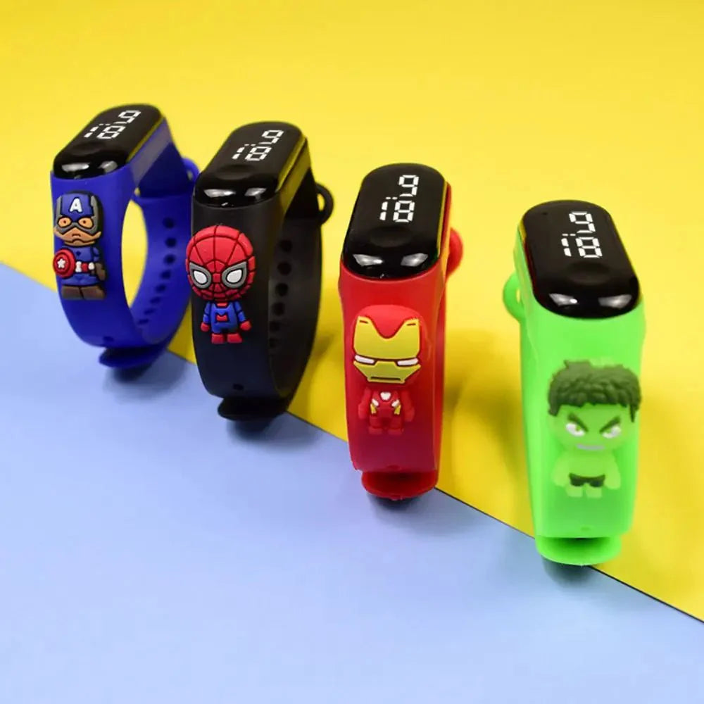 Marvel Spider-Man Children's Cartoon Fashion Watches Stitch Iron Man Electronic Digital LED Display Waterproof Holiday Gift Kids Shop1104298432 Store