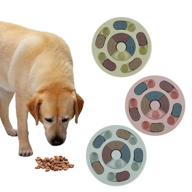 Pet Dog Puzzle Toys Round Interactive Slow Dispensing Feeding Pet Dog Yellow Angel