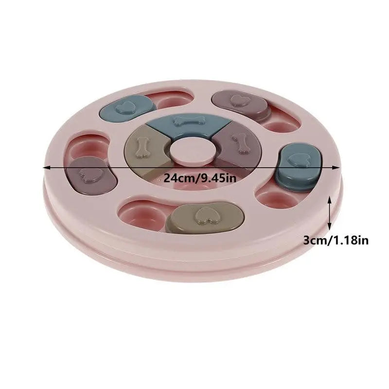 Pet Dog Puzzle Toys Round Interactive Slow Dispensing Feeding Pet Dog Yellow Angel