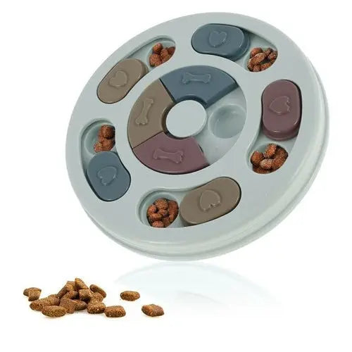 Pet Dog Puzzle Toys Round Interactive Slow Dispensing Feeding Pet Dog Yellow Angel