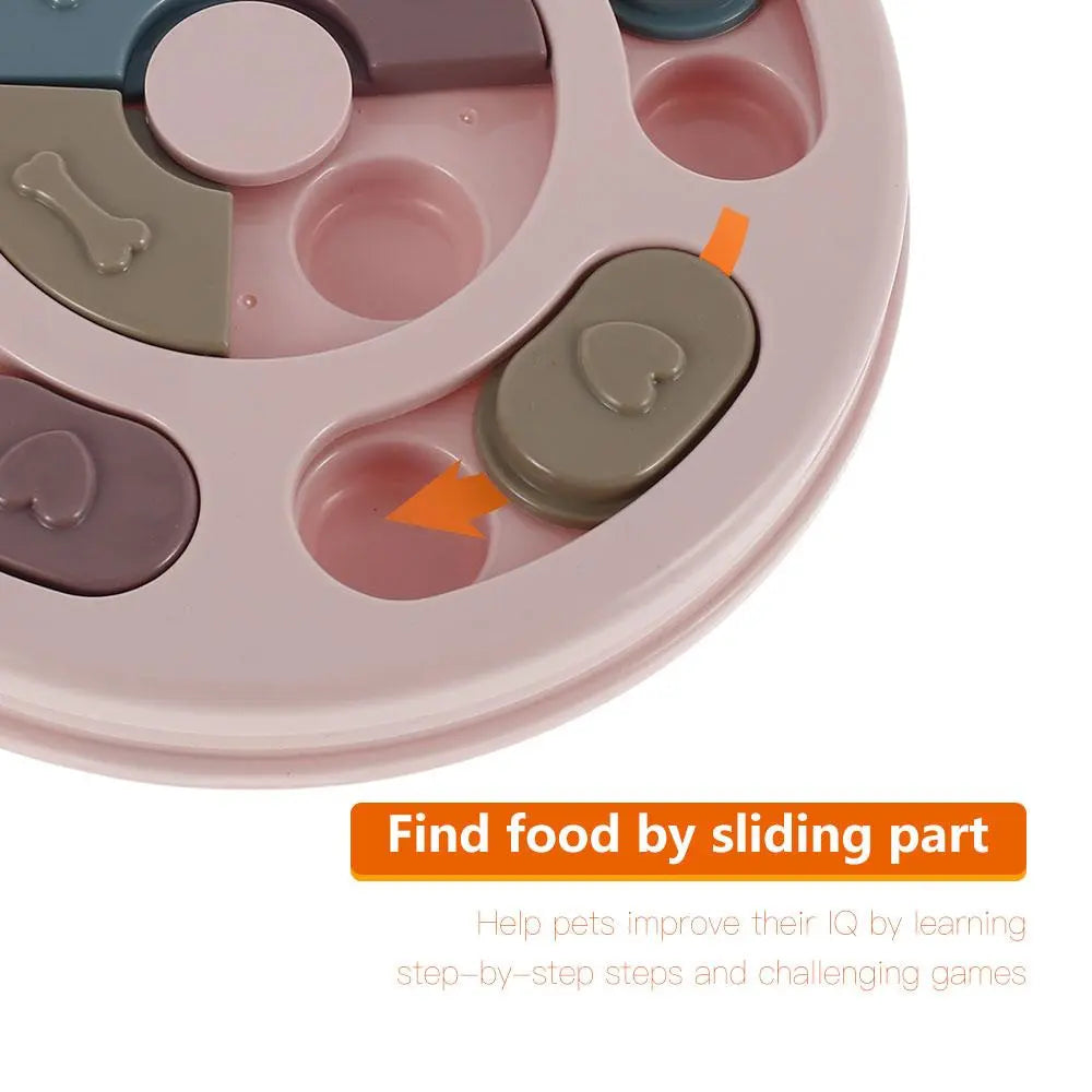 Pet Dog Puzzle Toys Round Interactive Slow Dispensing Feeding Pet Dog Yellow Angel