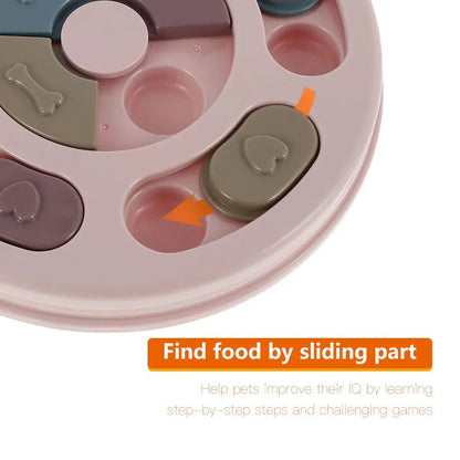 Pet Dog Puzzle Toys Round Interactive Slow Dispensing Feeding Pet Dog Yellow Angel