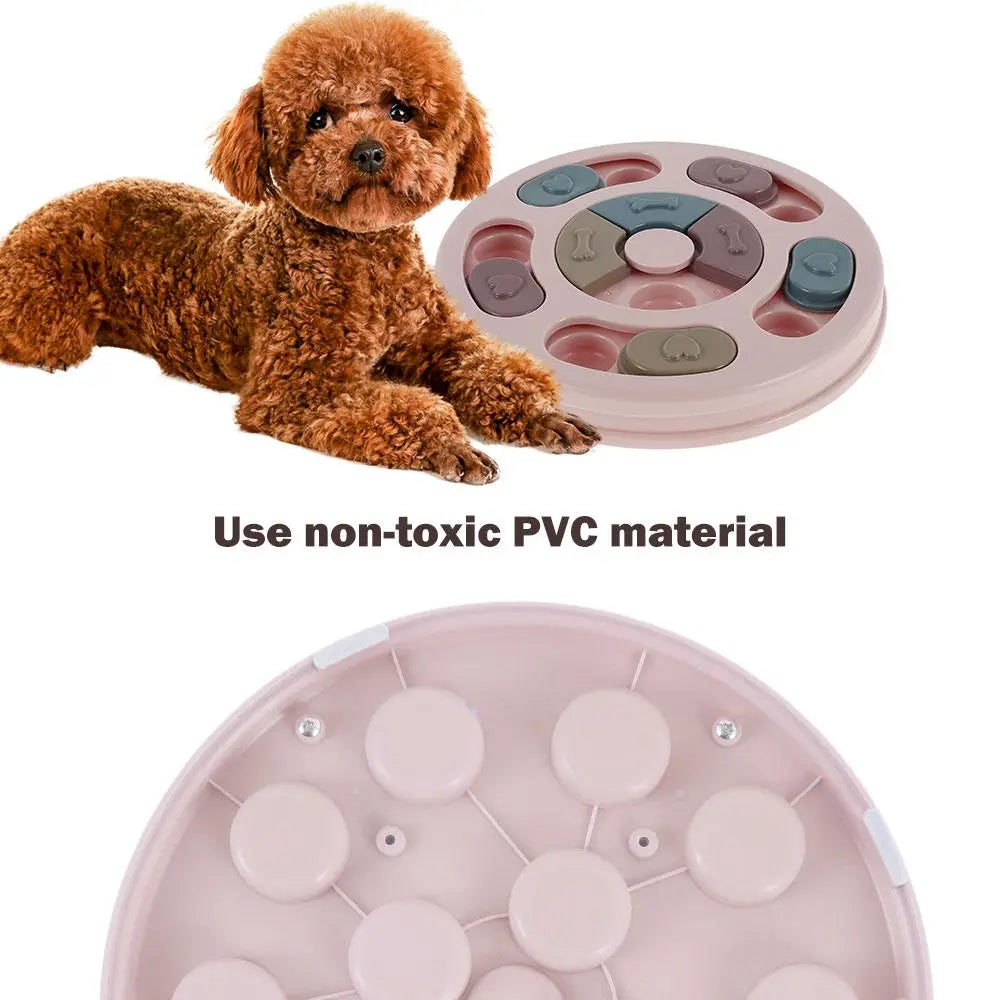 Pet Dog Puzzle Toys Round Interactive Slow Dispensing Feeding Pet Dog Yellow Angel