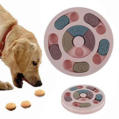 Pet Dog Puzzle Toys Round Interactive Slow Dispensing Feeding Pet Dog Yellow Angel