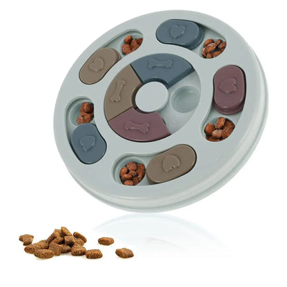 Pet Dog Puzzle Toys Round Interactive Slow Dispensing Feeding Pet Dog Yellow Angel