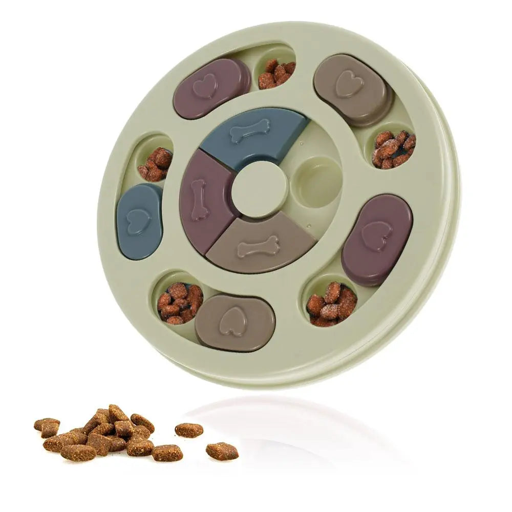 Pet Dog Puzzle Toys Round Interactive Slow Dispensing Feeding Pet Dog Yellow Angel