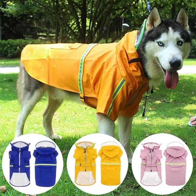 Chubasqueros reflectantes para perros, grandes y pequeños, impermeables