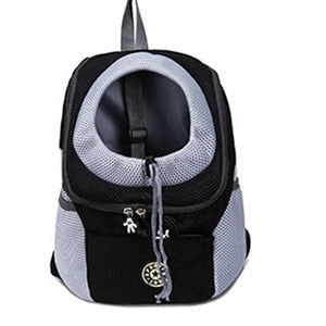 Mochila de viaje portátil de doble hombro, bolso frontal de malla para perros, suministros para mascotas