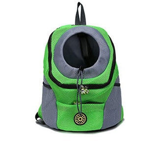 Mochila de viaje portátil de doble hombro, bolso frontal de malla para perros, suministros para mascotas