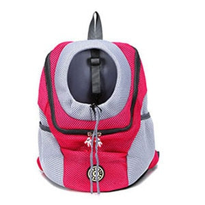 Mochila de viaje portátil de doble hombro, bolso frontal de malla para perros, suministros para mascotas