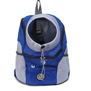 Mochila de viaje portátil de doble hombro, bolso frontal de malla para perros, suministros para mascotas