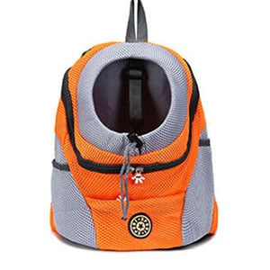 Mochila de viaje portátil de doble hombro, bolso frontal de malla para perros, suministros para mascotas