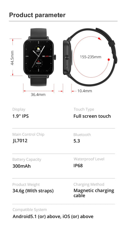 Smart Watch 1.9" Screen | Heart Rate & Health Monitor | Bluetooth ColMi official store