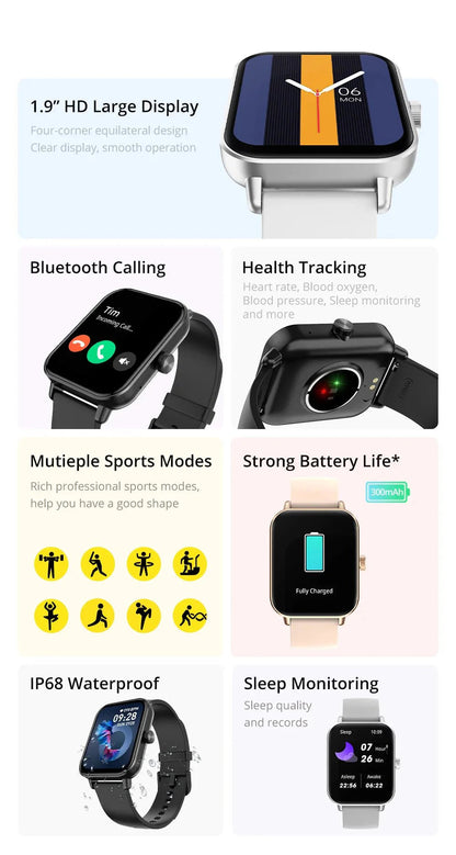 Smart Watch 1.9" Screen | Heart Rate & Health Monitor | Bluetooth ColMi official store