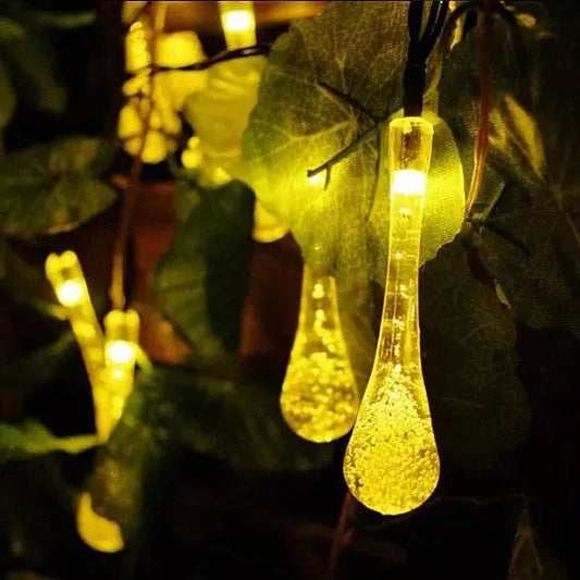 Dew Droplets 20 LED Solar Lights Falling Like Dew Salmon Lucky