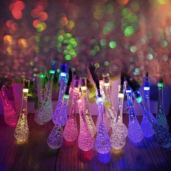 Dew Droplets 20 LED Solar Lights Falling Like Dew Salmon Lucky