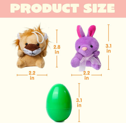 12/24/36 Pcs Prefilled Easter Eggs, Filled with Plush Animal Toys OvO HU01 Store