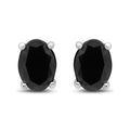 14K White Gold 1/2 Cttw Round Brilliant-Cut Black Diamond Classic 4-Prong Stud Earrings with Screw Backs (Fancy Color-Enhanced, I2-I3 Clarity)