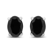 14K White Gold 1/2 Cttw Round Brilliant-Cut Black Diamond Classic 4-Prong Stud Earrings with Screw Backs (Fancy Color-Enhanced, I2-I3 Clarity)